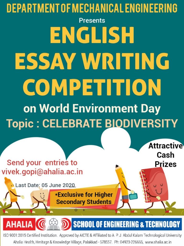 English Essay Writing Competition by Mech. Dept. Ahalia School of