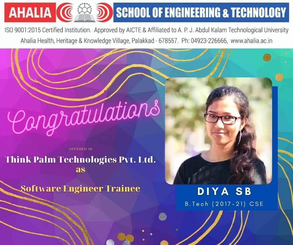 Diya S. B. Placed in Think Palm Technologies