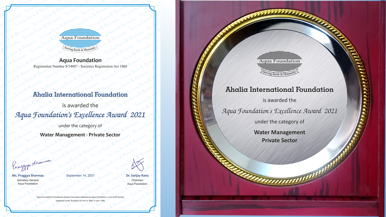 Aqua Foundation’s Excellence Award 2021