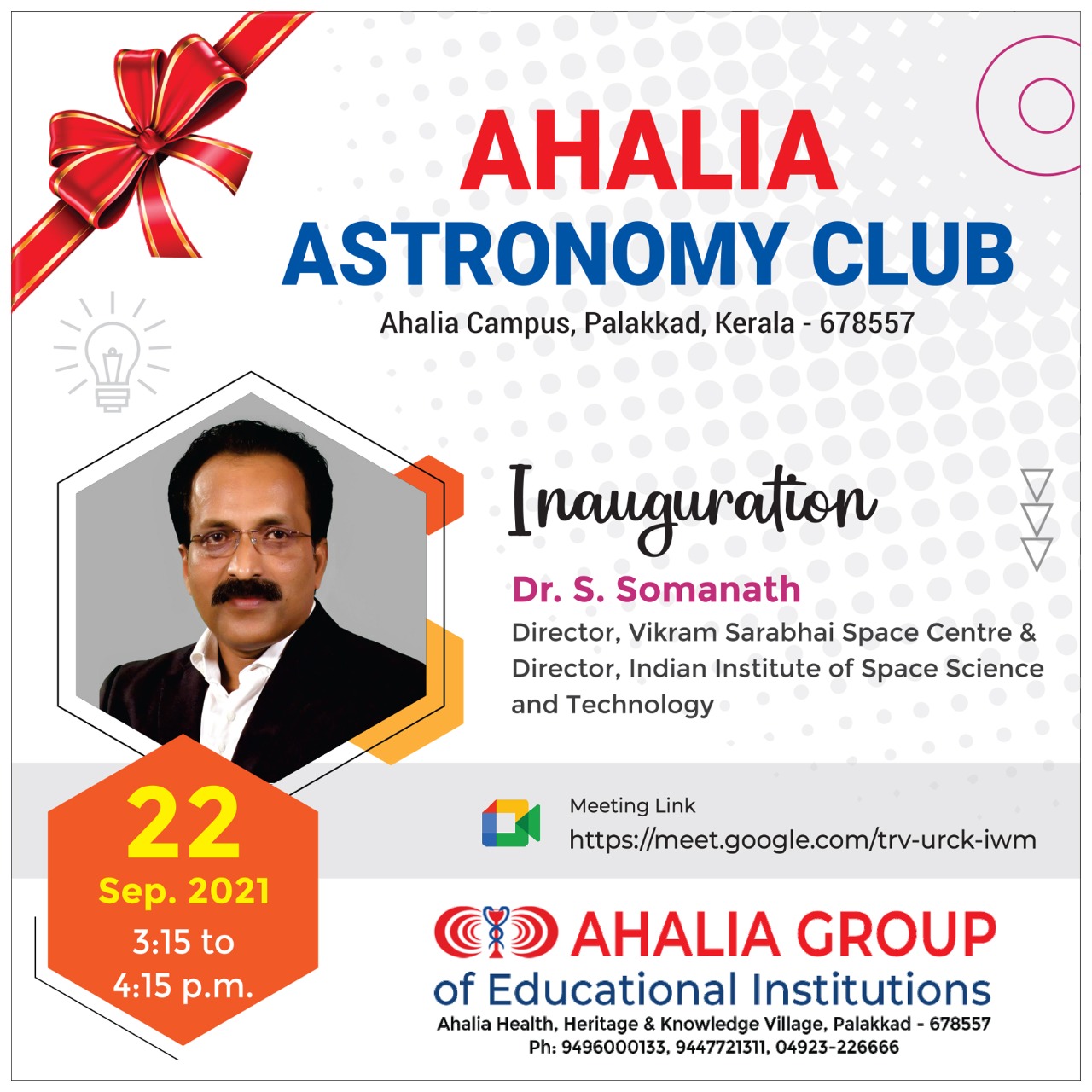 Inauguration of Ahalia Astronomy Club