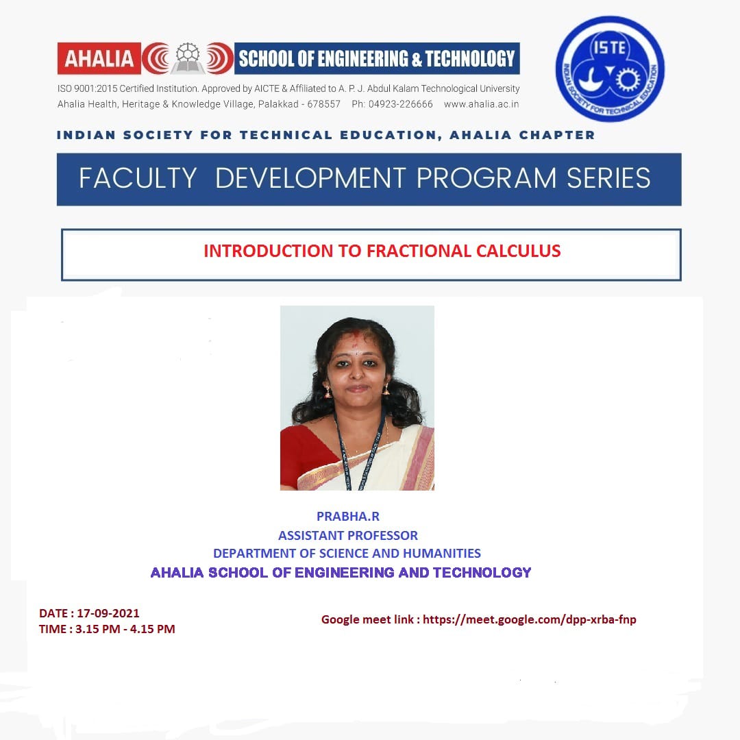 FDP on ‘Introduction to Fractional Calculus’
