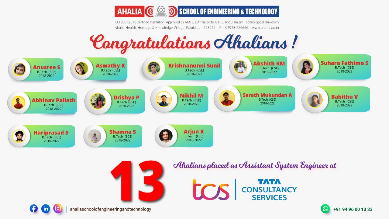 Thirteen Students Placed at TCS