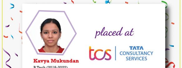 Kavya Mukundan Placed at TCS