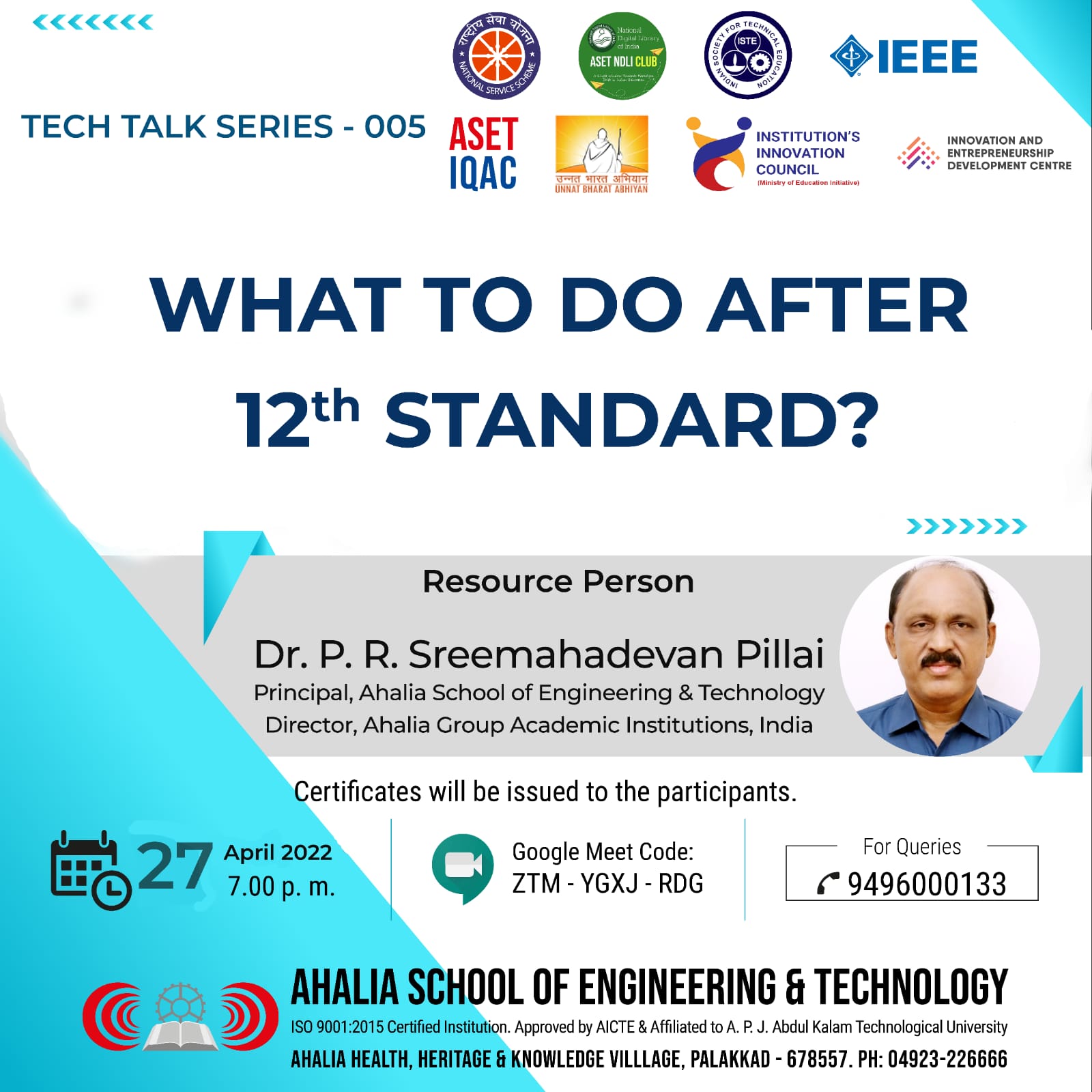Tech Talk Series – WHAT TO DO AFTER 12th STANDARD?