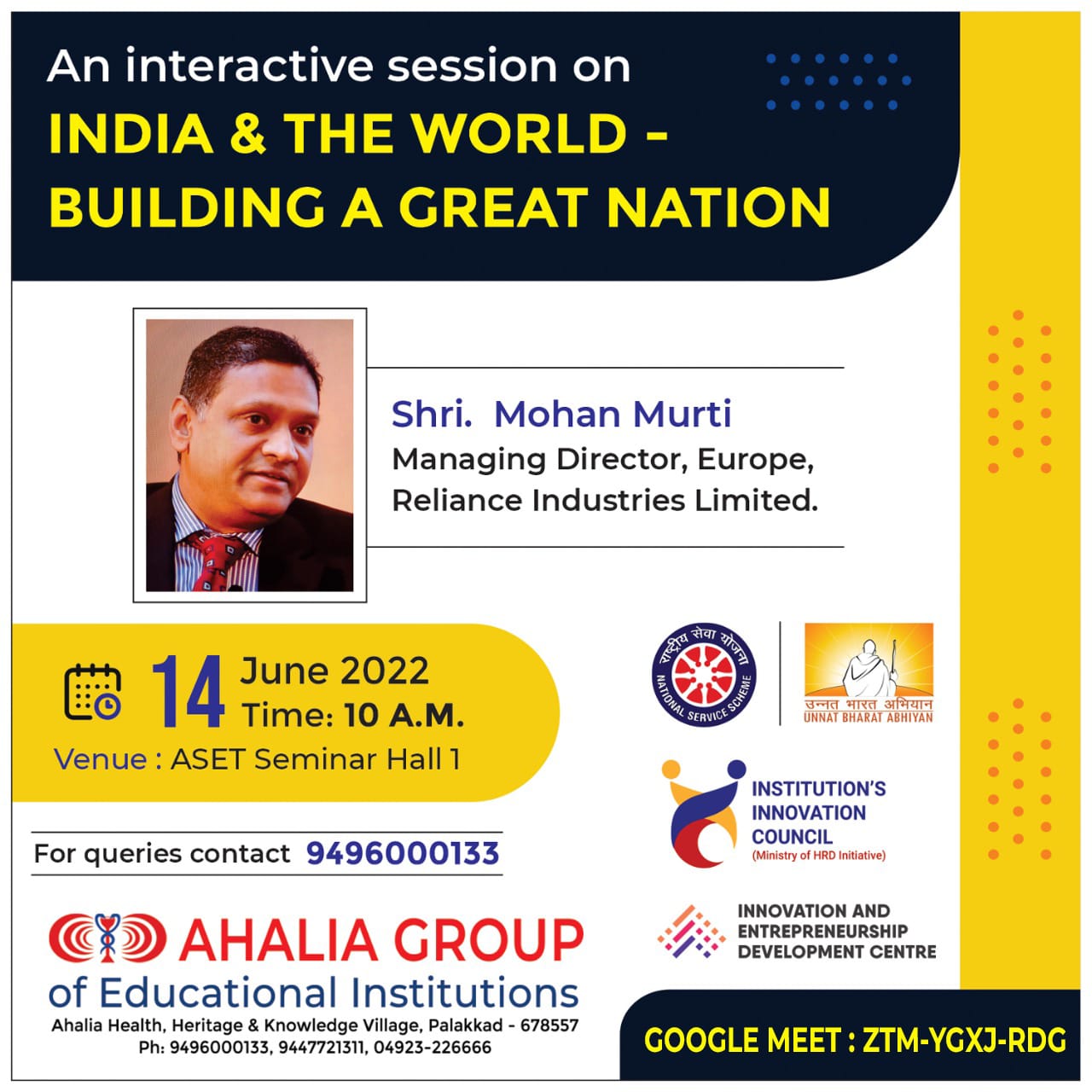 Session on ‘India and the World – Building a Great Nation’