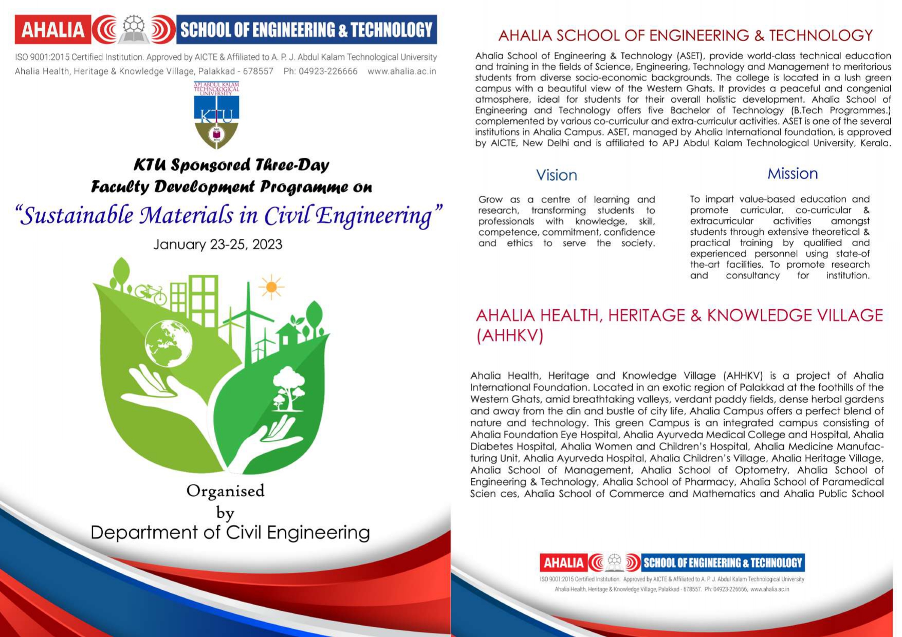 KTU Sponsored Three-day FDP on “Sustainable Materials in Civil Engineering”