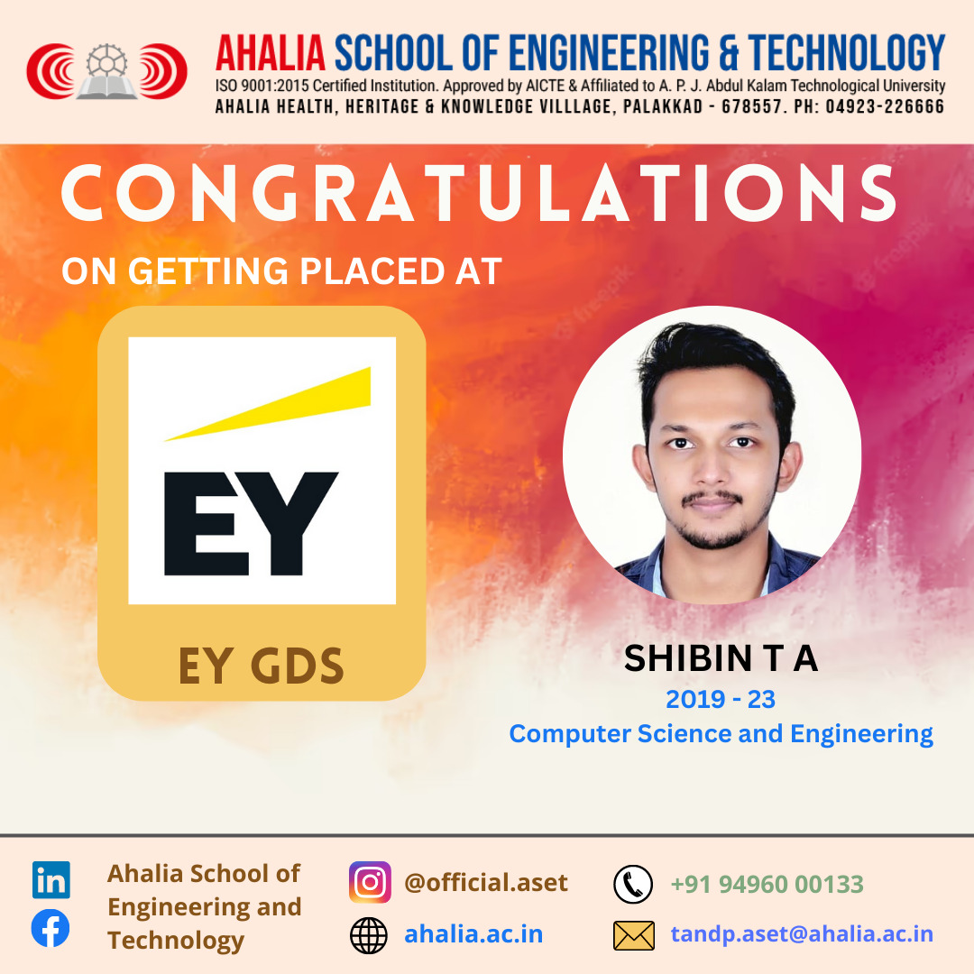 Shibin T. A. Placed In Ernst & Young