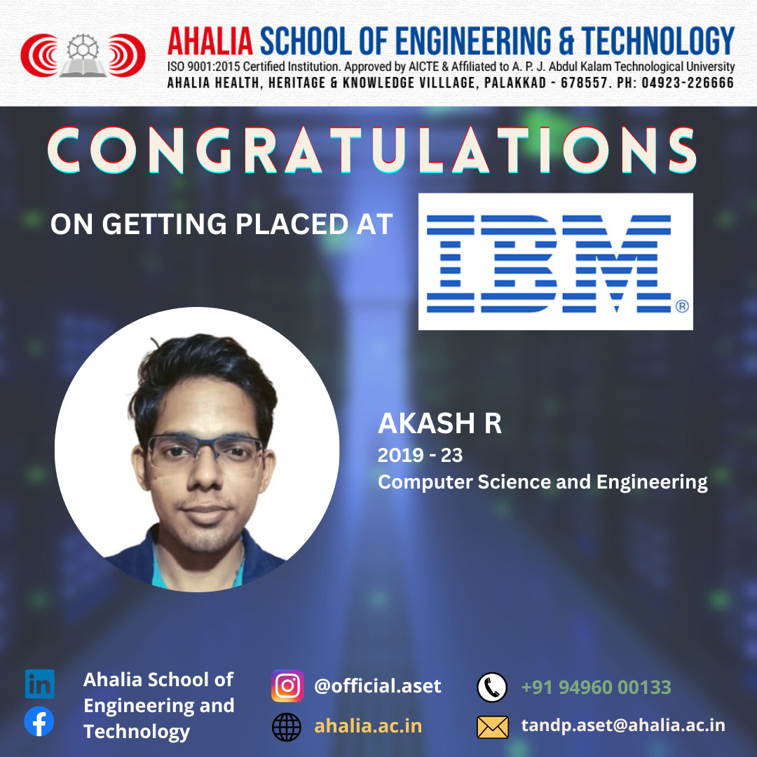 Akash R. Placed in IBM