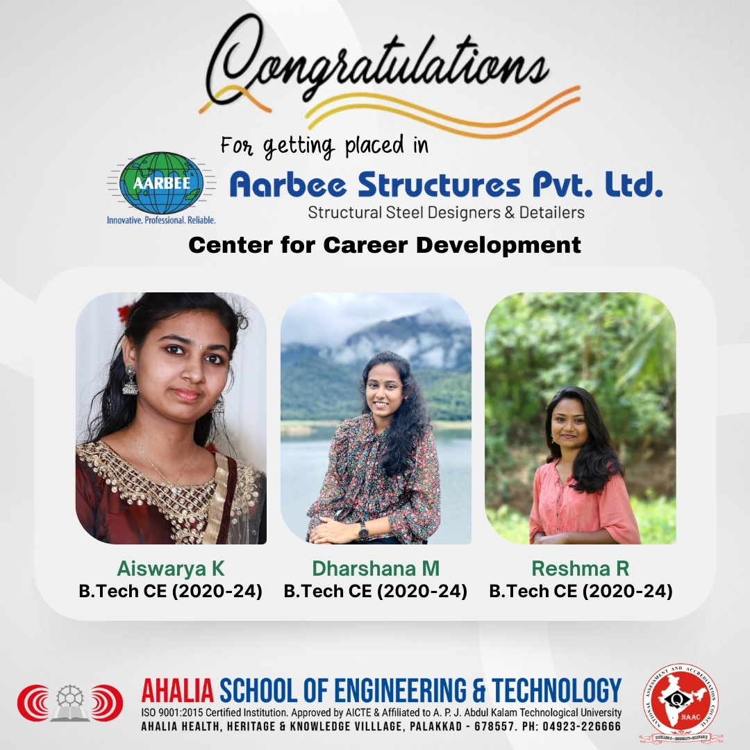 3 Students Placed in Aarbee Structures Pvt. Ltd.