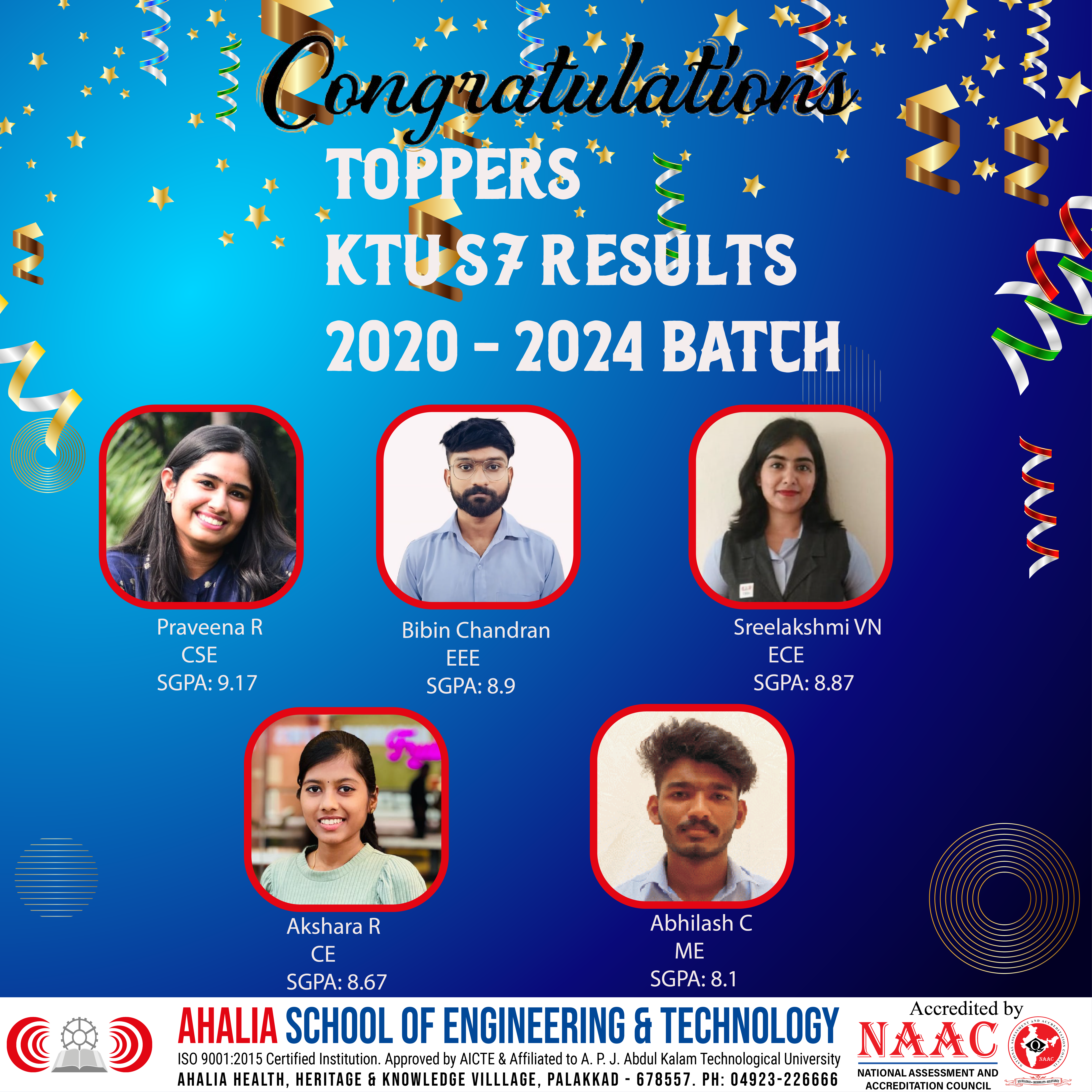 2020-24 KTU S7 – Academic Toppers