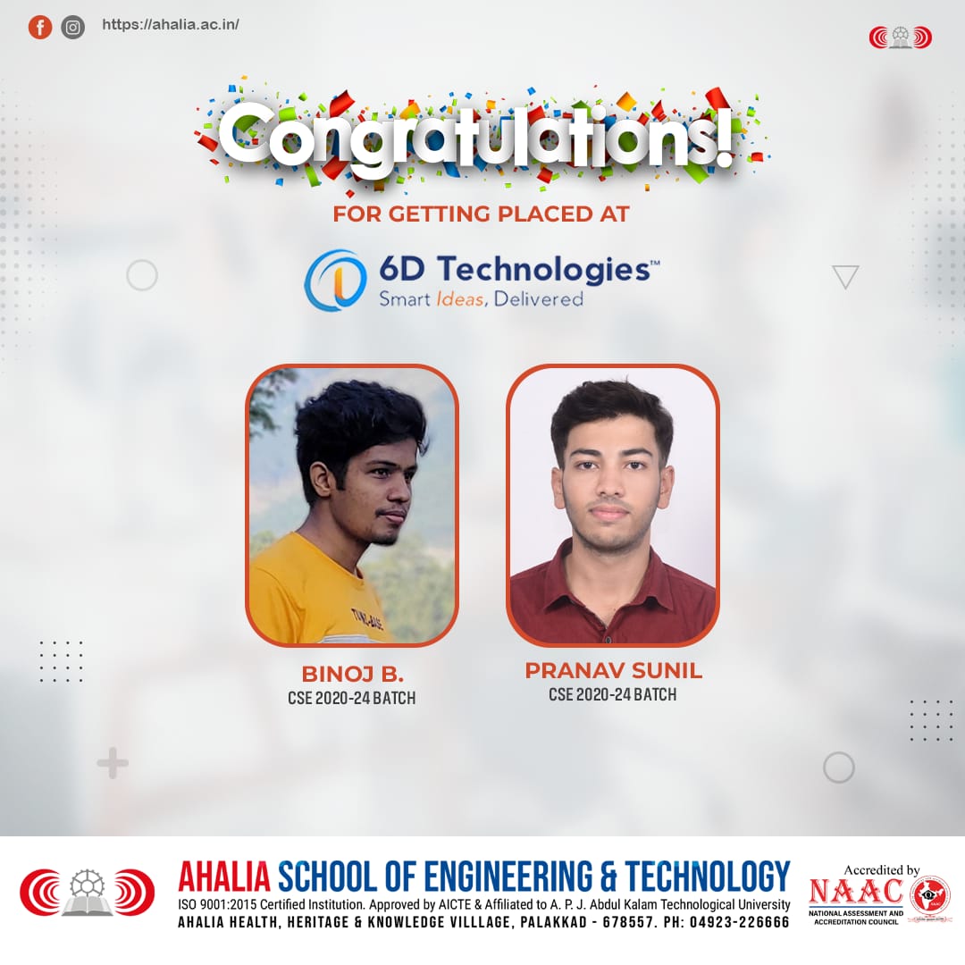 2 Students Placed In 6D Technologies