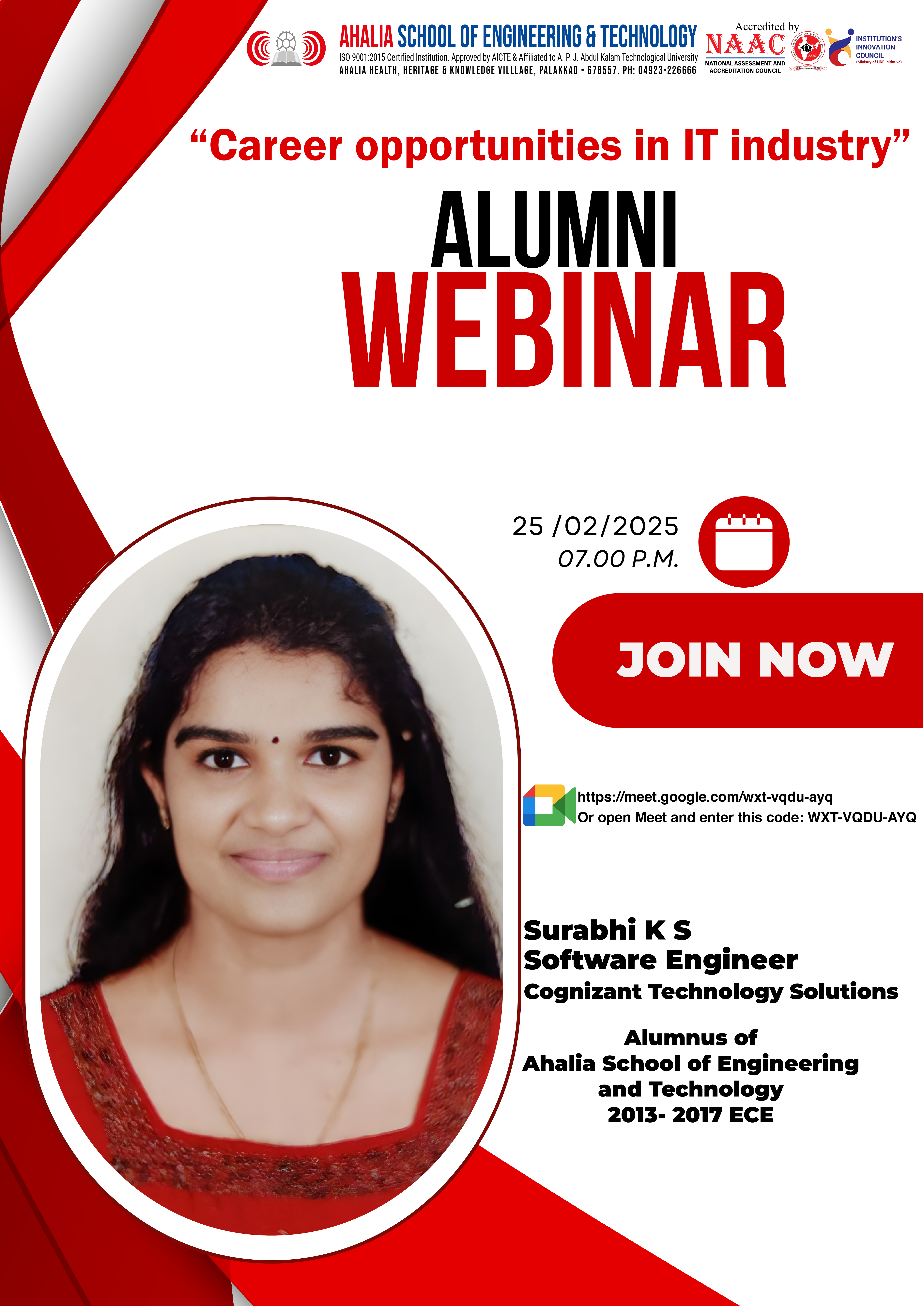Alumni Webinar Series-Career Opportunities in IT Industry