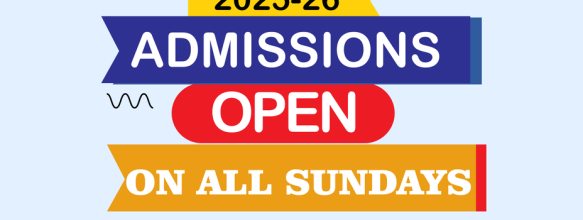 Admission opens on Sunday also