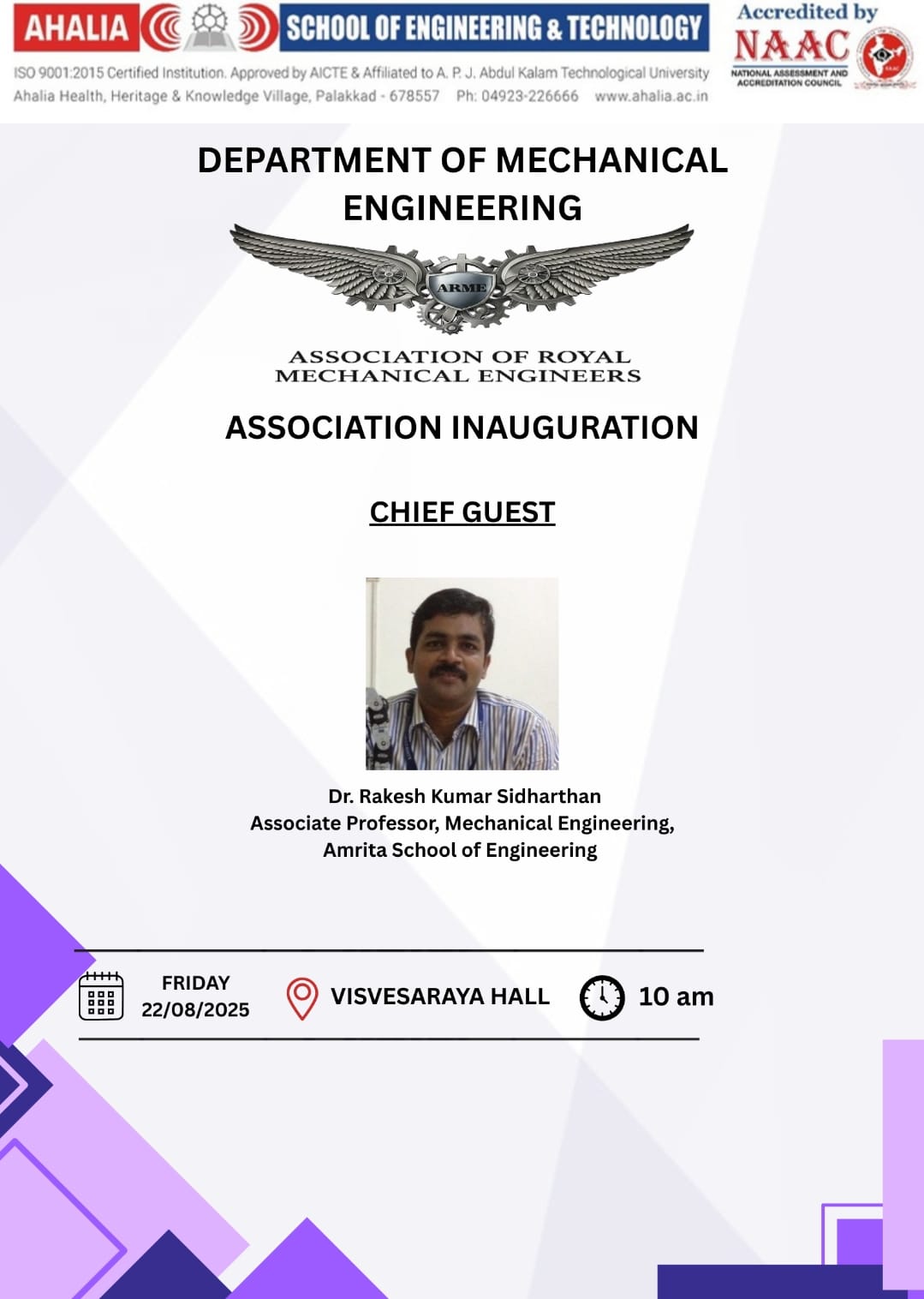 Mechanical Engineering Association Inauguration
