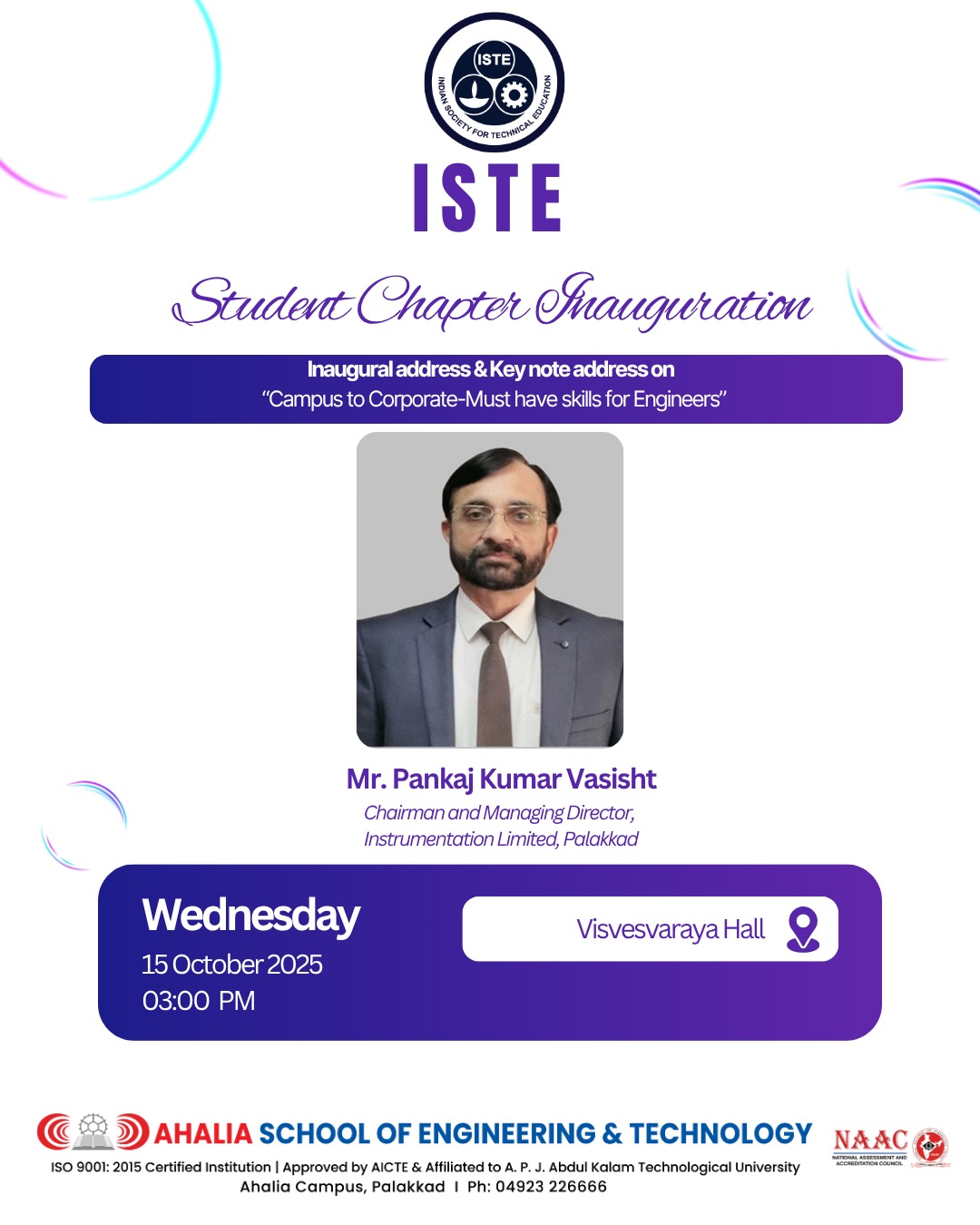 Inauguration of Ahalia ISTE Student Chapter
