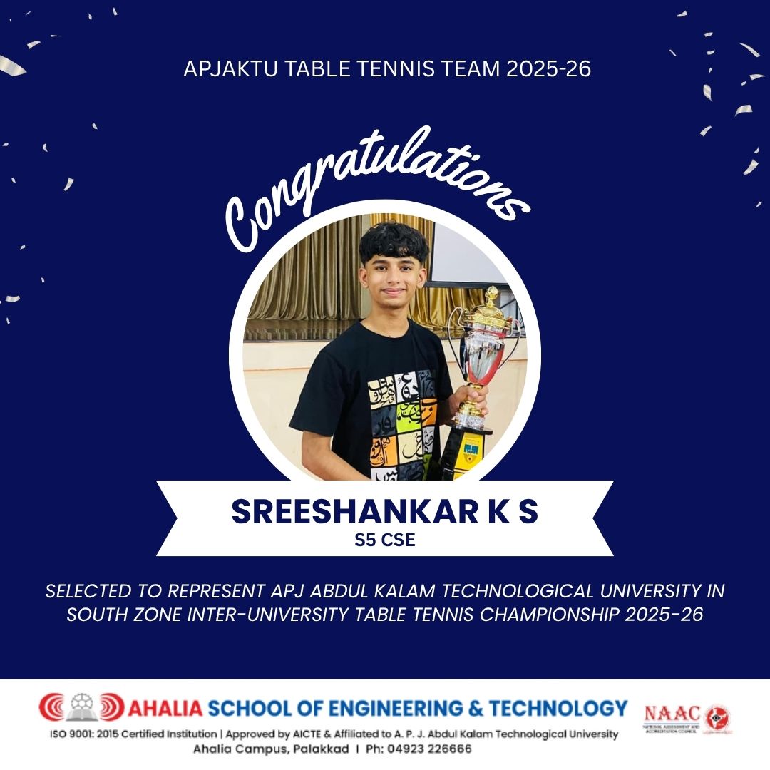 S3 CSE Student Selected For University Table Tennis Men Team