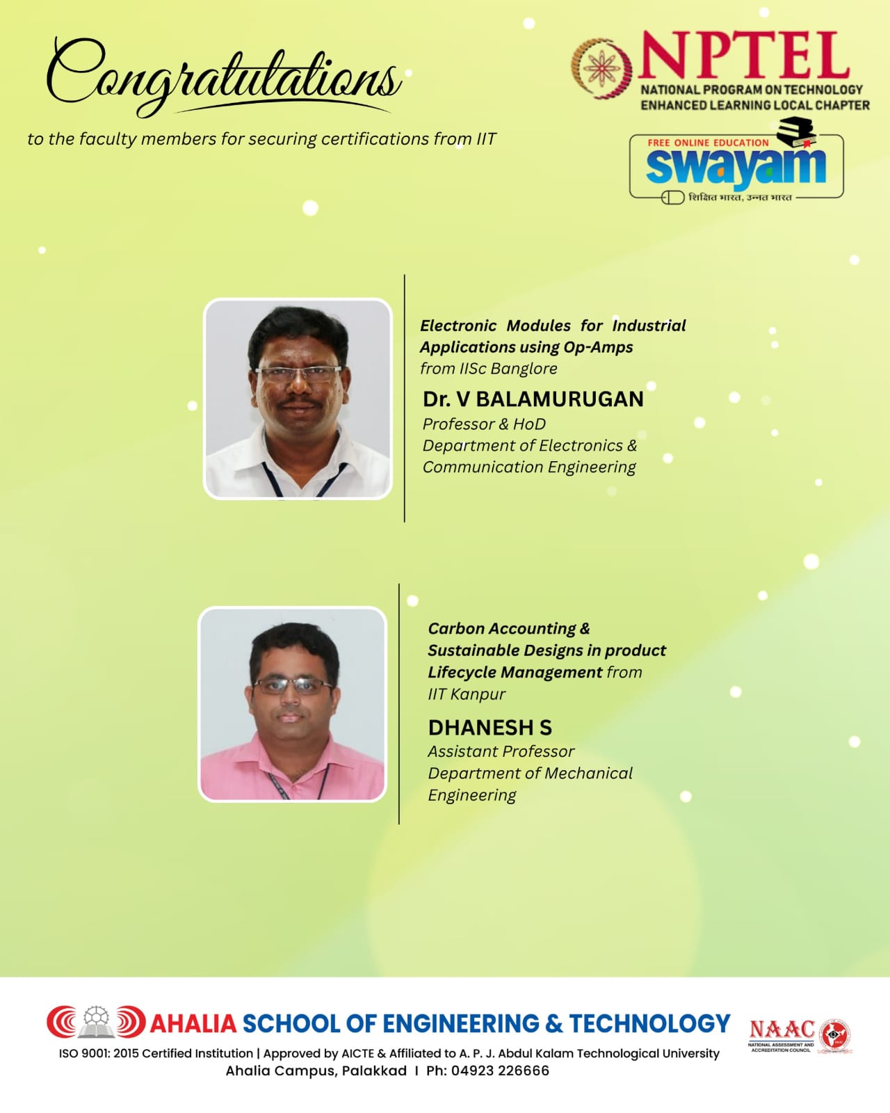 Certified Faculties in NPTEL Courses July 2025