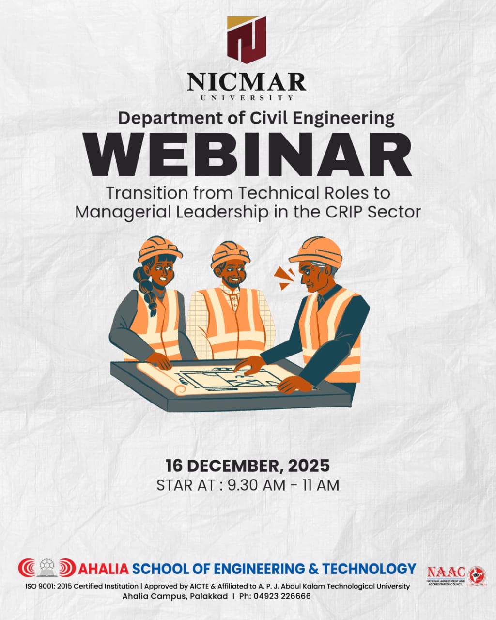 Webinar on Transition from Technical Roles to Managerial Leadership in the CRIP Sector