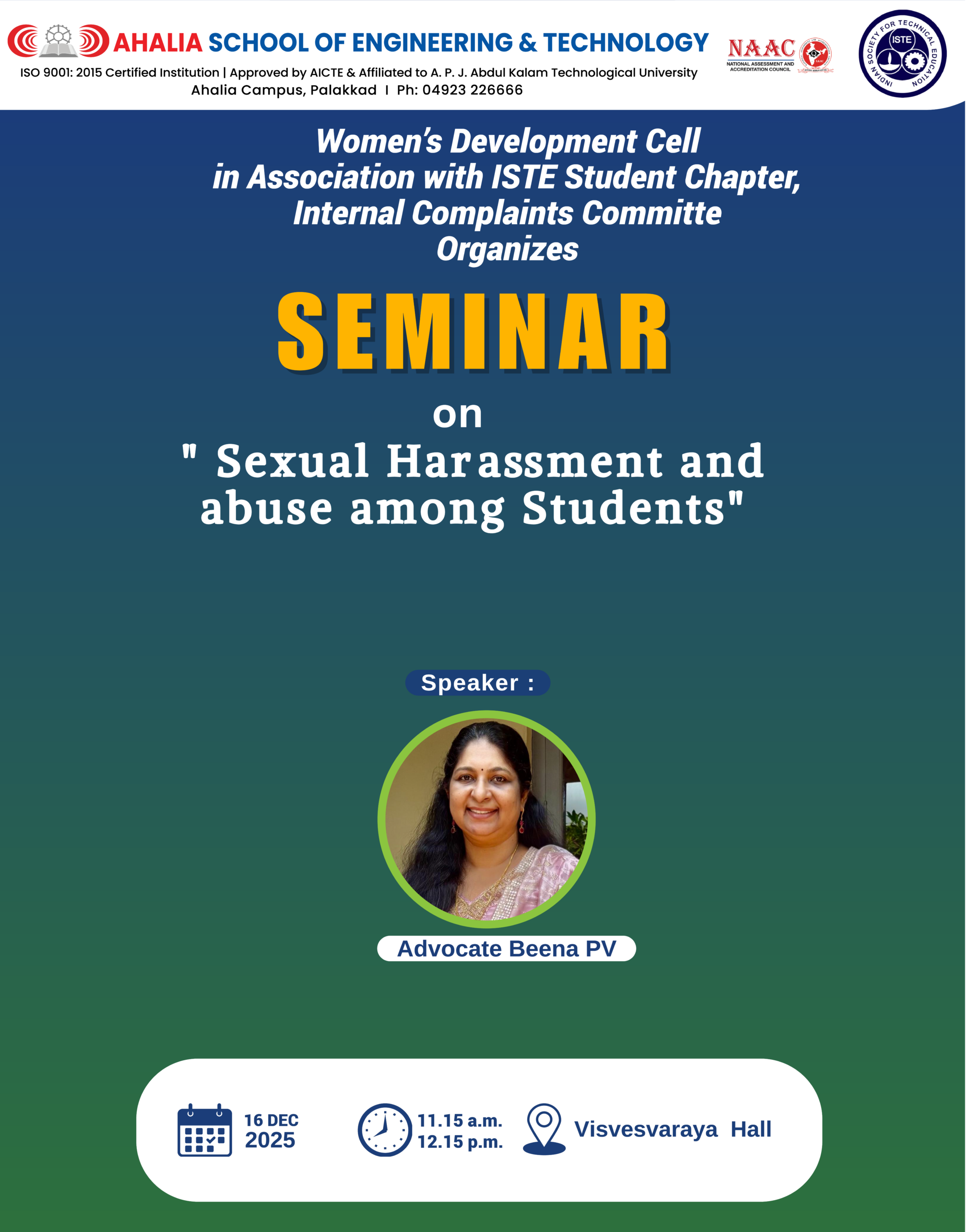 Session on “Sexual Harassment and Abuse Among Students”
