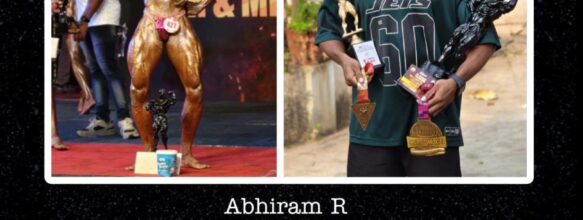 Congratulations to Mr Abhiram S6 CS for winning gold medals for Body Building