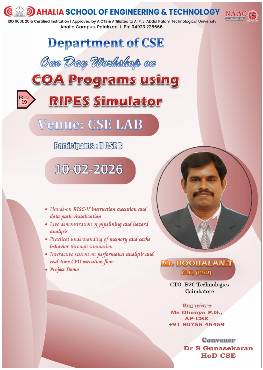Hands-on Workshop on RISC-V Assembly Programming using Ripes Simulator