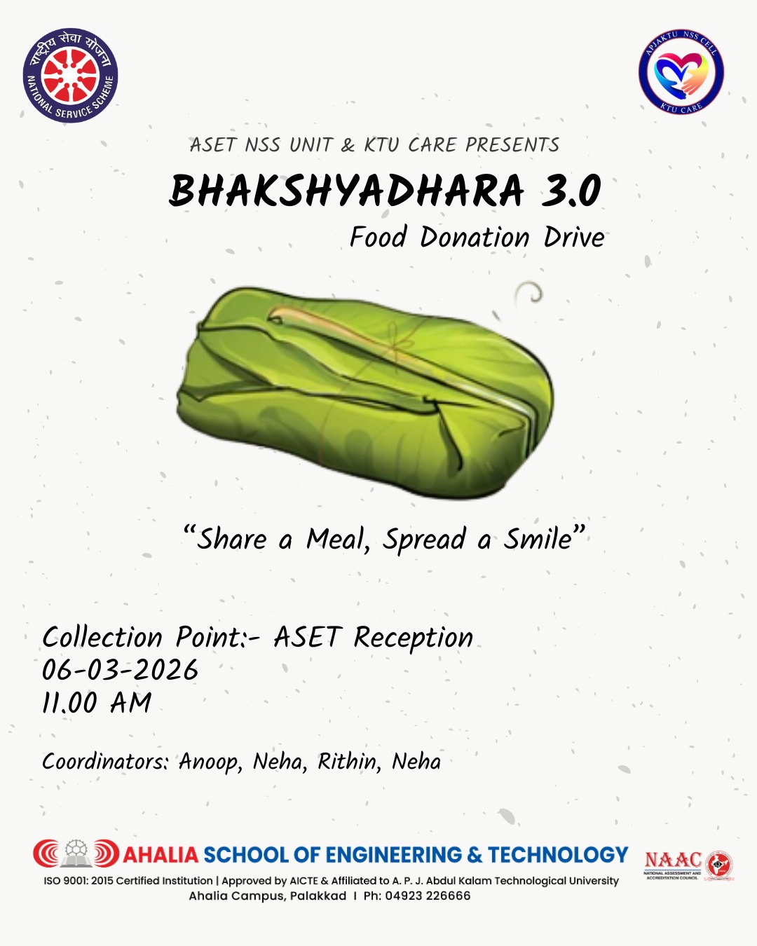 Bhakshyadhara 3.0 Food Donation Drive Conducted