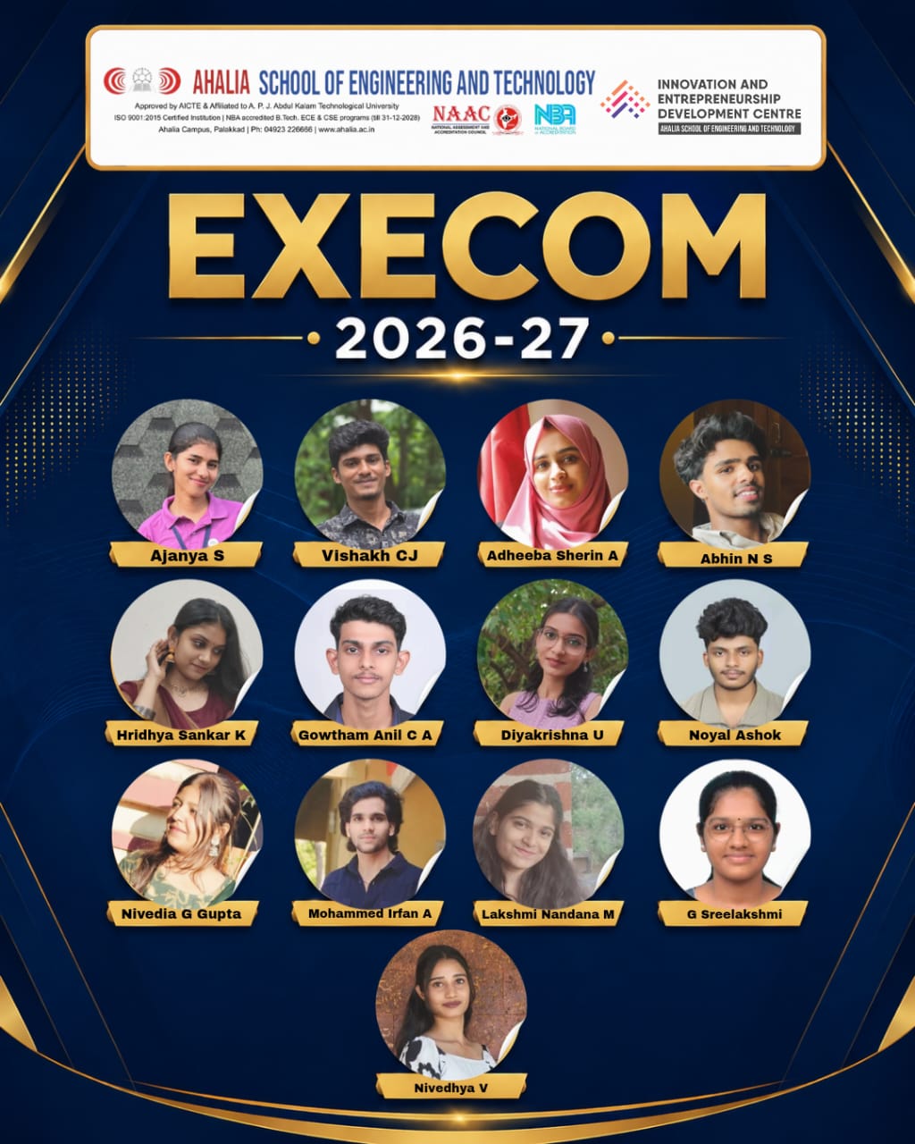 IEDC ASET is proud to announce the EXECOM 2026–27!