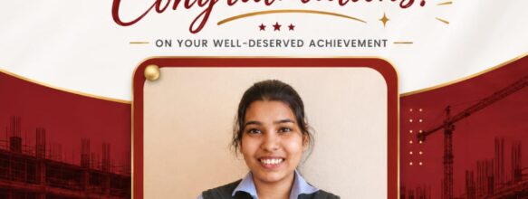 Student placed as Site Engineer Trainee at Adorn Constructions.