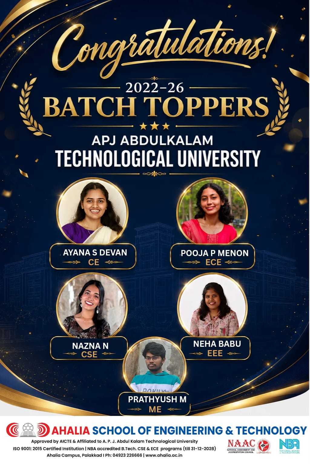 2022 – 2026 Batch Toppers