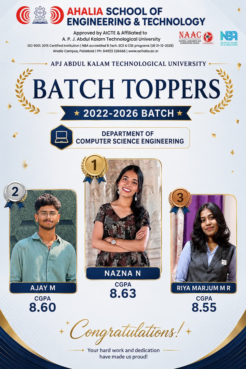 CSE Batch Toppers 2022- 2026 Batch