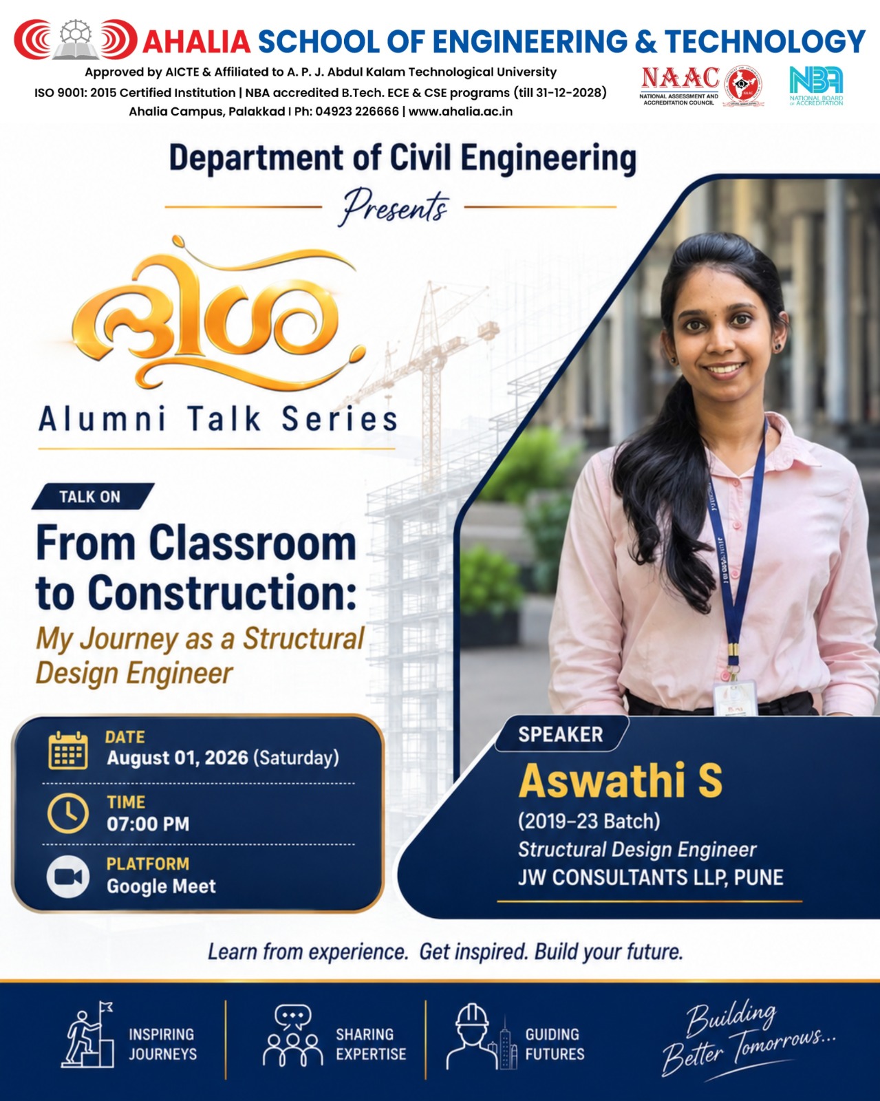 Civil Engineering Department Organizes DISHA Alumni Talk Series