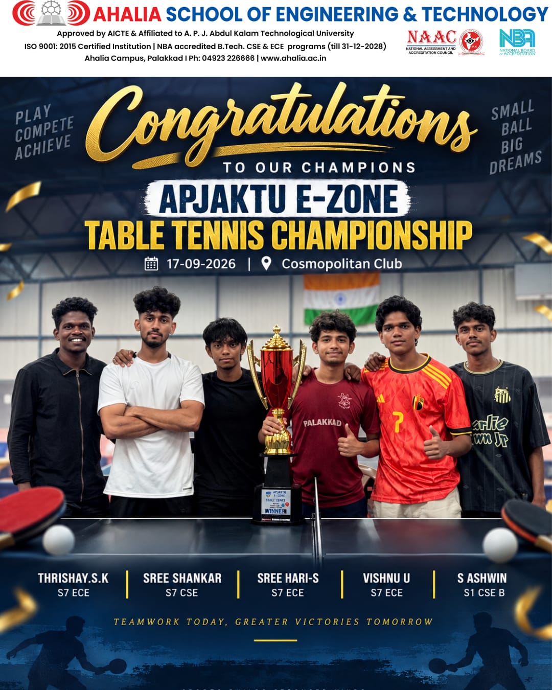 APJAKTU E-ZONE TABLE TENNIS CHAMPIONSHIP