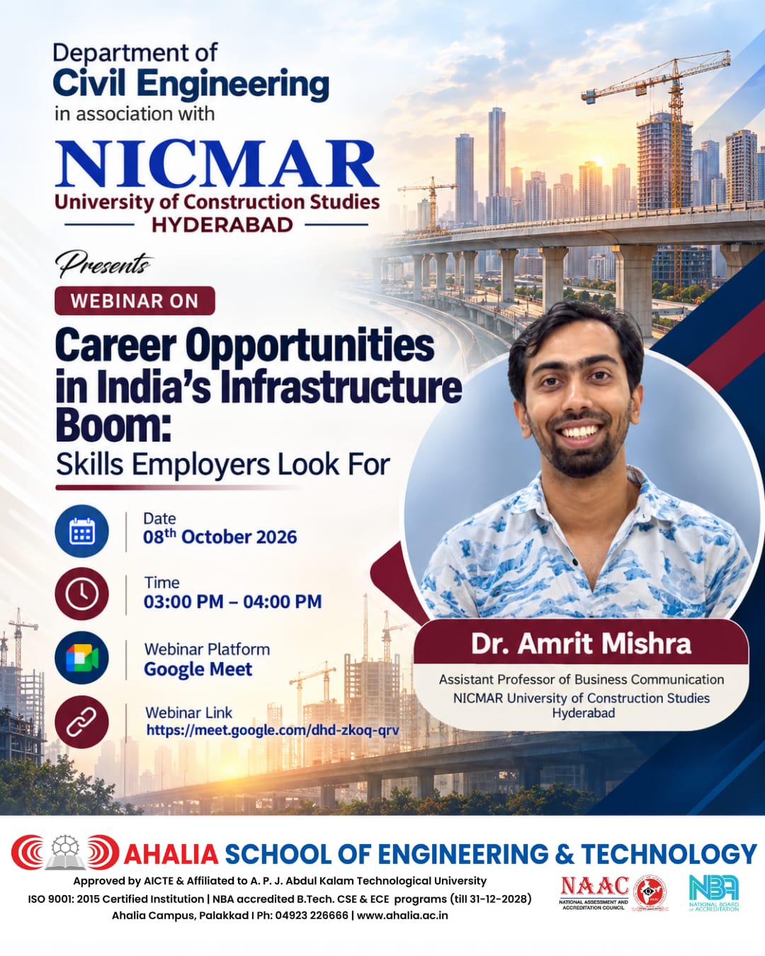 Webinar on Career Opportunities in India’s Infrastructure Boom